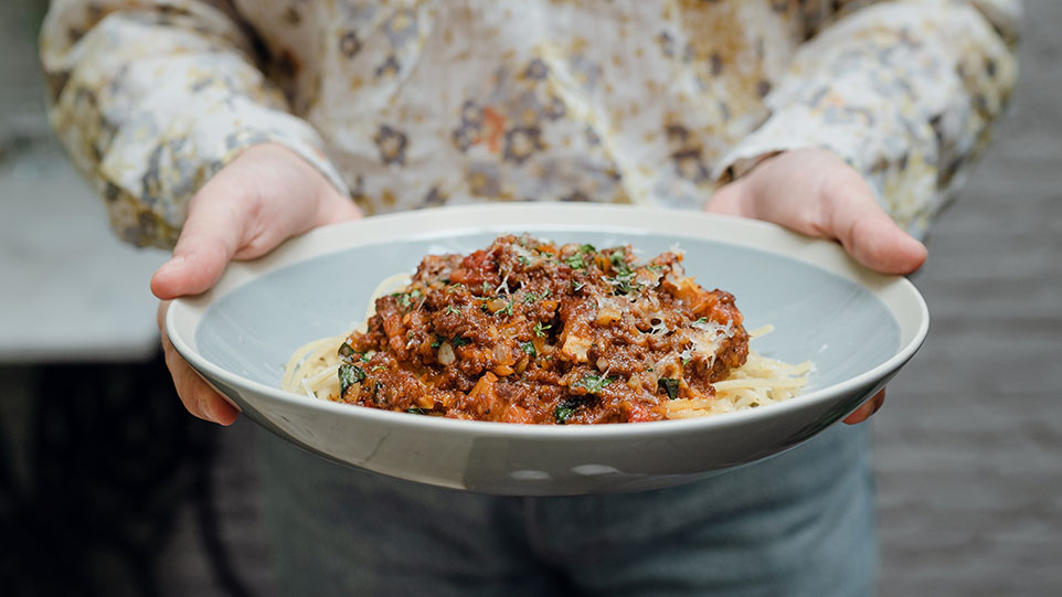plate de spaguetti à la bolognaise
